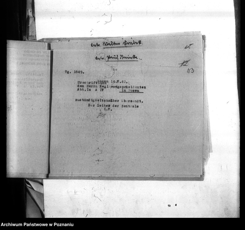 Obraz 17 z jednostki "Weiterleitung von Vermisstenmeldungen an die Regierung Posen, Abteilung Ia (Poznań)"