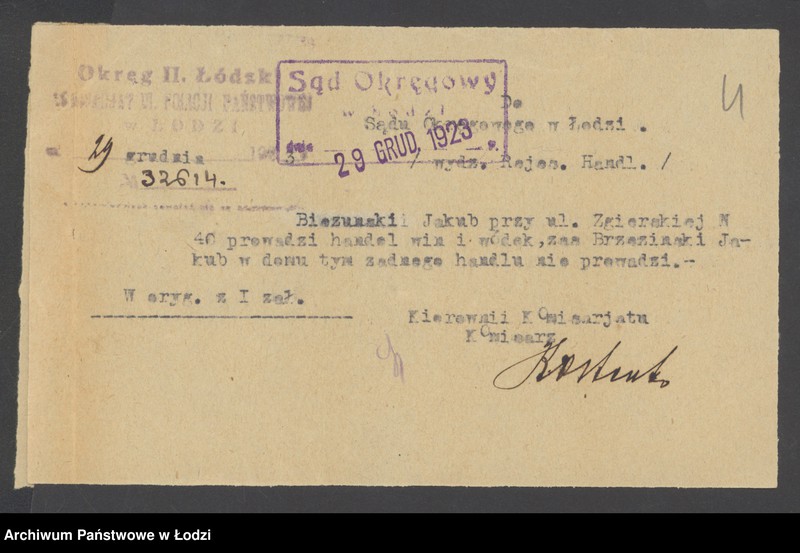 Obraz 6 z jednostki "Jakób Brzeziński – sprzedaż win i wódek"