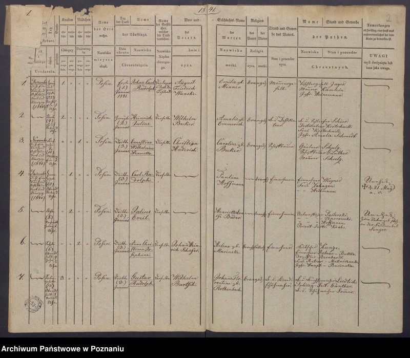 Obraz 4 z jednostki "[Akta urodzeń i chrztów, zgonów i pogrzebów, zapowiedzi i ślubów]"
