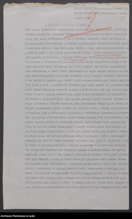 Obraz 7 z jednostki "Józef Prufer- wyrób towarów manufakturowych"