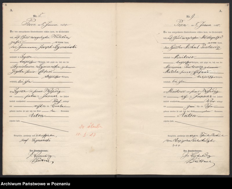 Obraz 7 z jednostki "Księga miejscowa urodzeń"