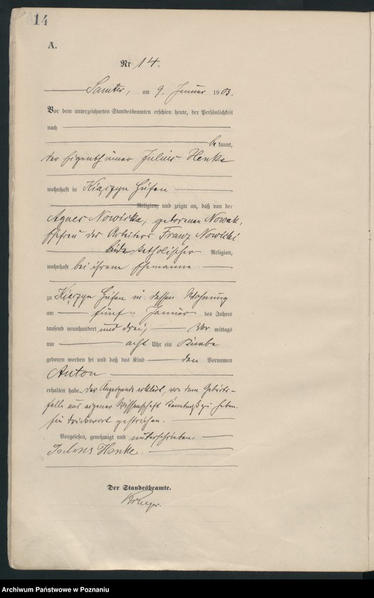 Obraz 17 z jednostki "Geburts-Haupt-Register"