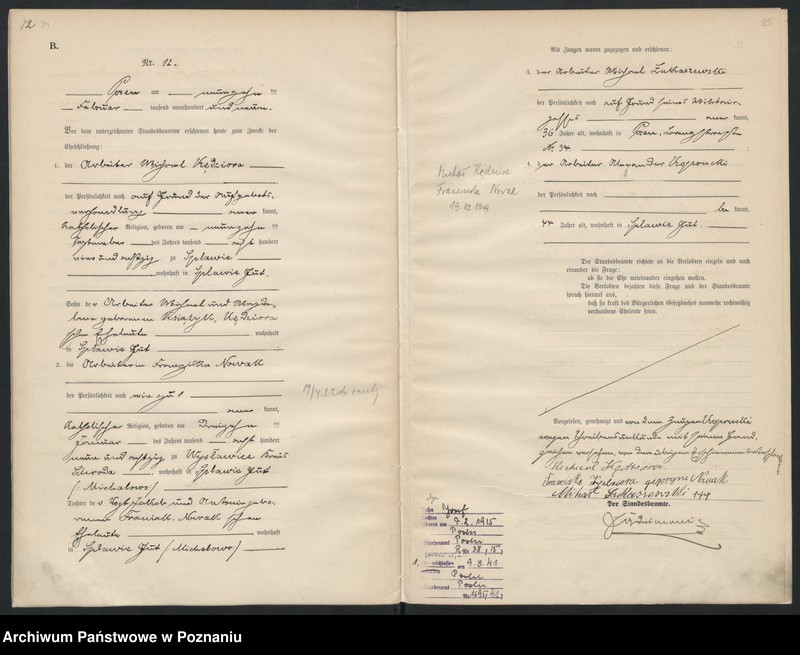 Obraz 14 z jednostki "Księga miejscowa małżeństw [Rejestr główny małżeństw]"