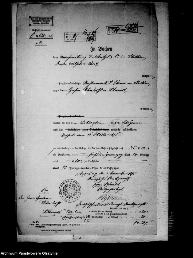 image.from.unit.number "/Wechselprozesssachen gegen den in Konkurs verfallen Gfen Carl Meinhard Lehndorff/."