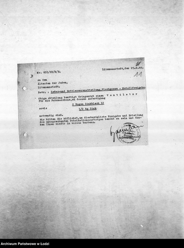 Obraz 14 z jednostki "Arbeitsressort [Produkcja i zapotrzebowanie materiałów dla resortów pracy]"