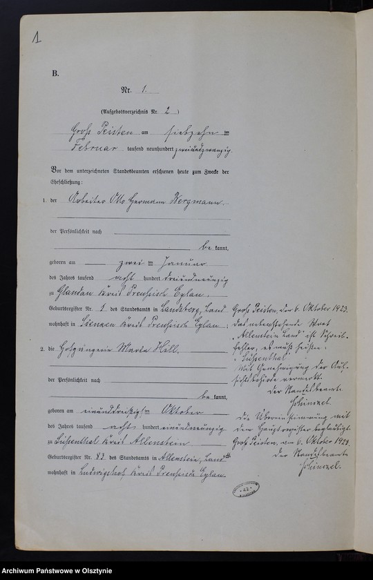 image.from.unit.number "Heiraths-Neben-Register Nr 1 - 15 [ Księga małżeństw - wtóropis ]"