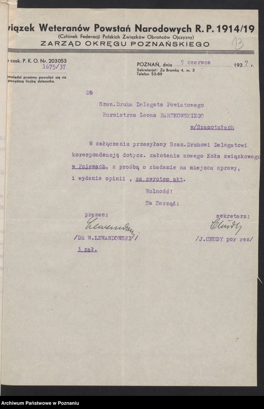 Obraz 18 z jednostki "Szamotuły - akta delegata powiatowego."