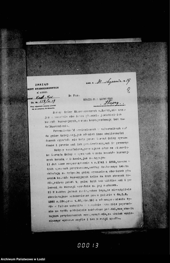 Obraz 12 z jednostki "Akta dotyczące kosztów leczniczych"