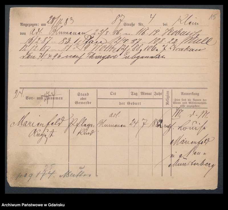 image.from.unit.number "Karty meldunkowe: Marienfeld - Markowz"