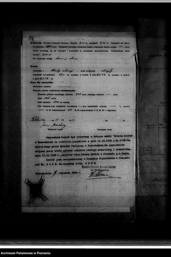 Obraz 19 z jednostki "Tartak J. Machoya w Błonicy powiat wolsztyński nr woj. kotła 2856"