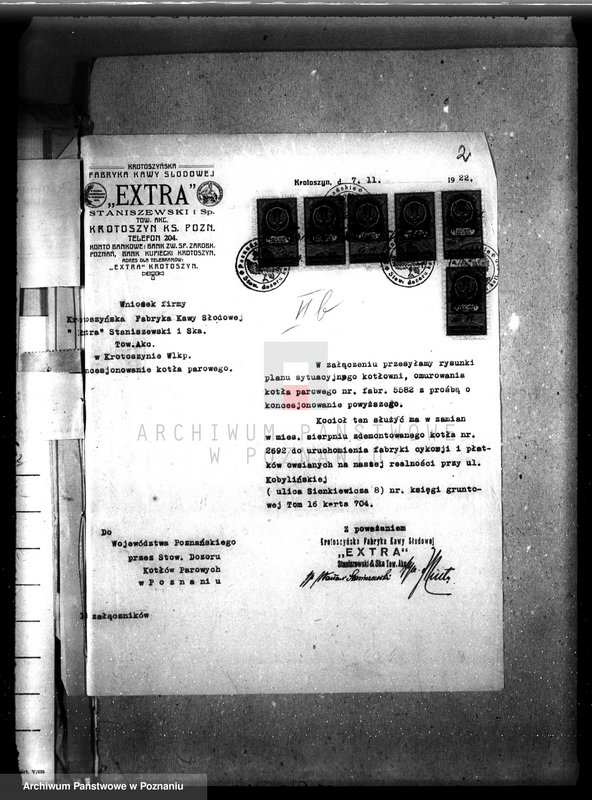 image.from.unit.number "Krotoszyńska fabryka kaszy Ekstra w Krotoszynie nr woj. kotła 70"