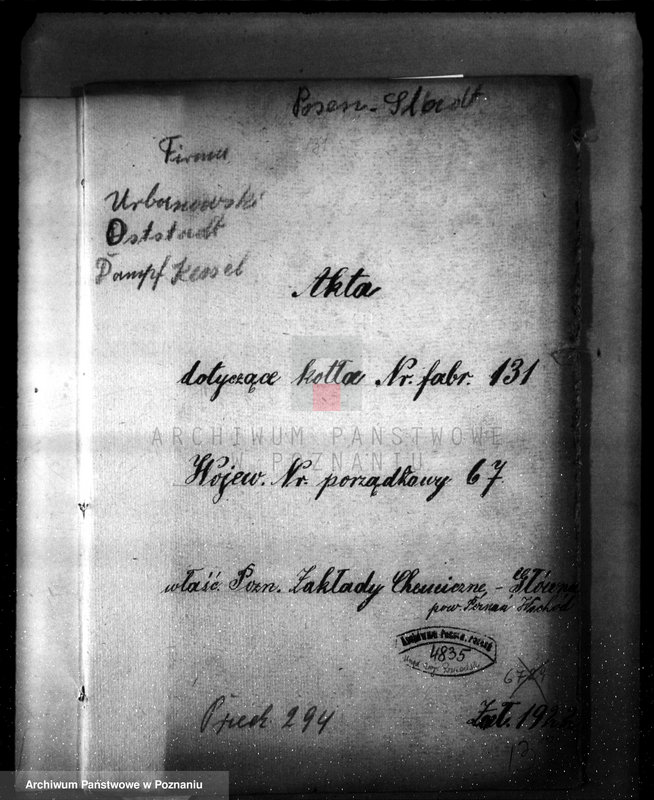 image.from.unit.number "Poznańskie zakłady chemiczne Poznań-Główna nr woj. 67 nr kotła 131"