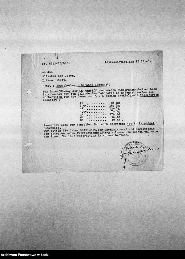 Obraz 5 z jednostki "[Korespondencja PSŻ w różnych sprawach]"