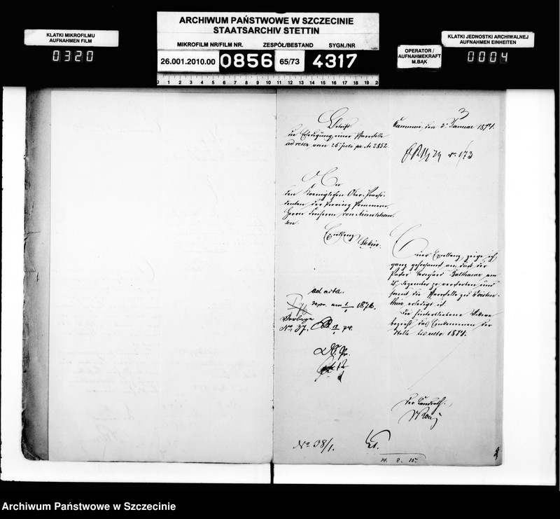 Obraz 5 z jednostki "Kontrolle über die Anstellung der Geistlichen in Folge des Gesetzes vom 11. Mai 1873 im Kreise Cammin"