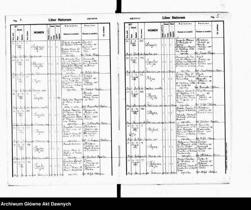 image.from.unit.number "Parafia: Grzymałów. Dekanat: Skałat. Księga metrykalna urodzeń dla wsi Ostapie*."