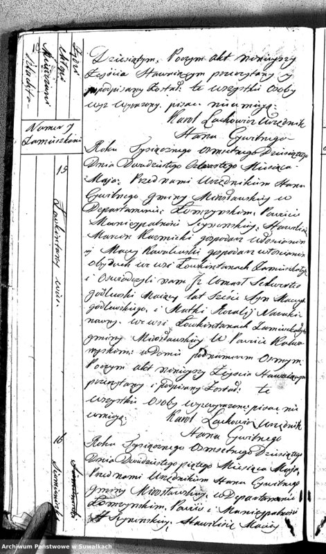 image.from.unit.number "Akta Umarłych Gminy Mirosławskiey od 1 Maja 1810 Ru"