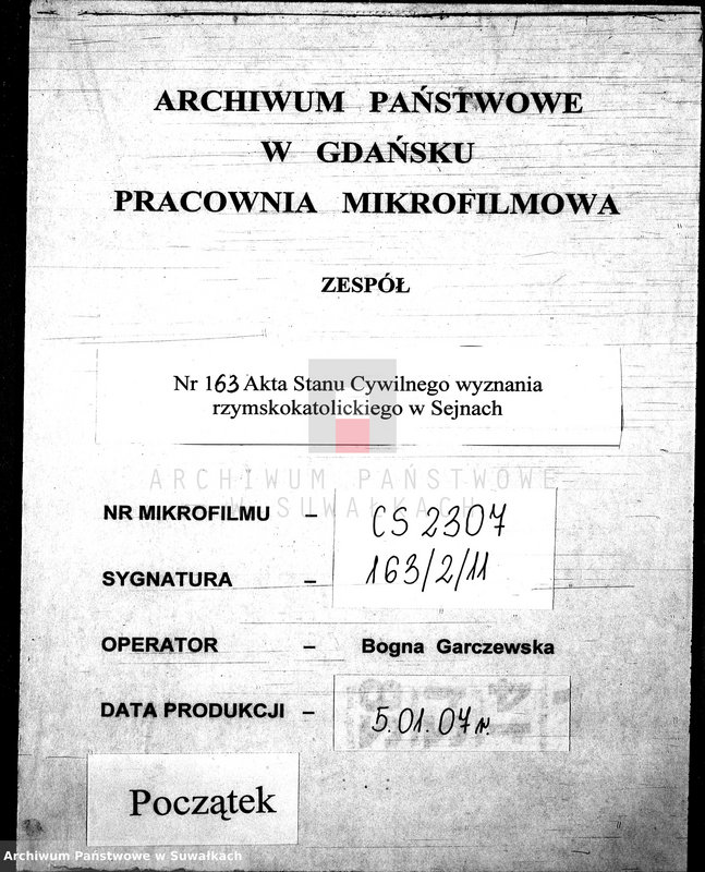 Obraz 1 z jednostki "Annexa do Akt Zaślubionych parafii Sejneńskiej z roku 1868 r."