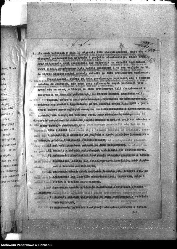 Obraz 19 z jednostki ""Arbitraż" [wedle postanowień artykuł 312 Trakt. Versalskiego materiał dot. ubezpieczeń społecznych zebrany przez ekspertów]."