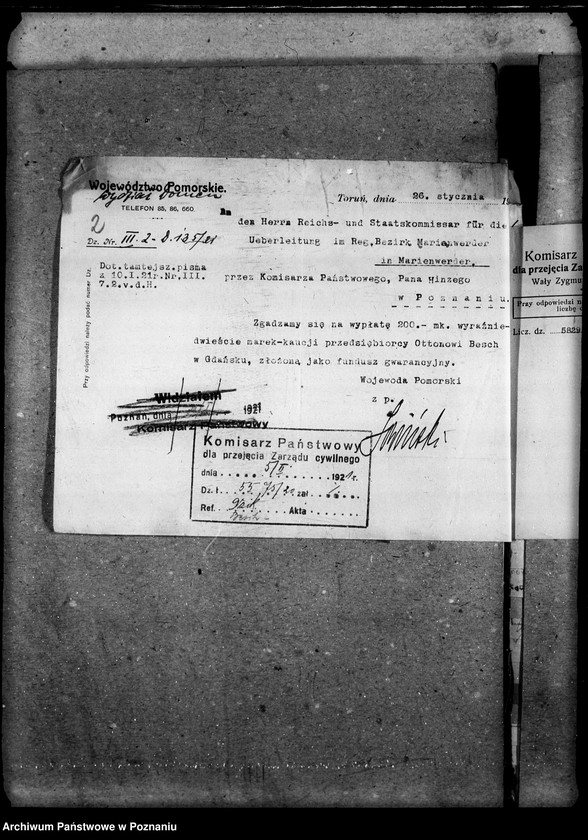 Obraz 6 z jednostki "Sprawy prawne Komisarz Państwowy do przyjęcia Zarządu Cywilnego i rozrachunku z Niemcami"