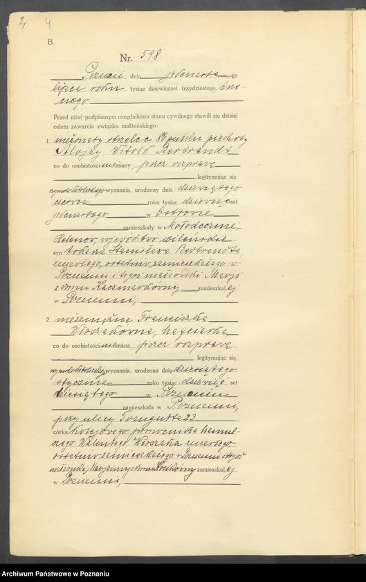 Obraz 6 z jednostki "Księga miejscowa małżeństw tom III [Rejestr główny małżeństw]"