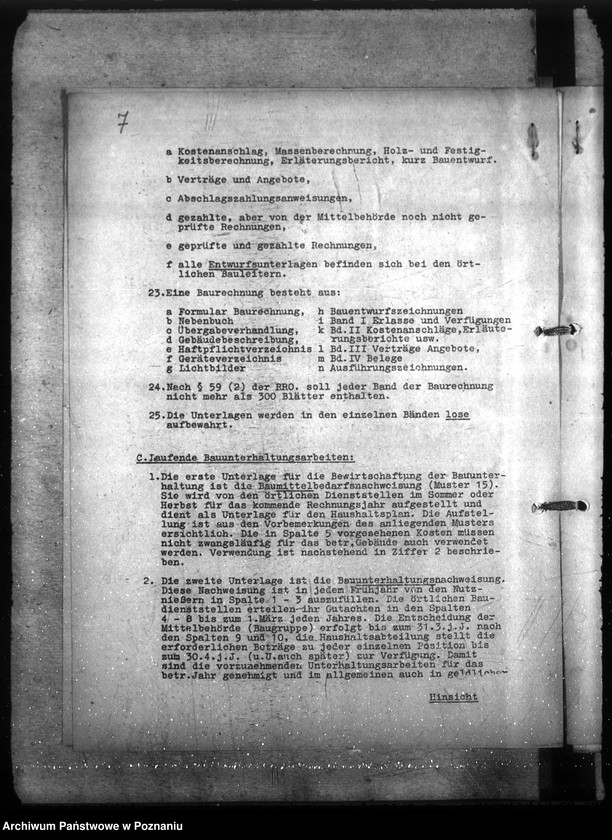 Obraz 11 z jednostki "Organisation der Reichsbauverwaltung. Geschäftsprüfung der Reichsbauämter"