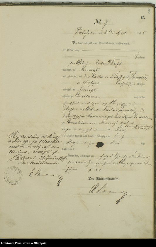 image.from.unit.number "Haupt-Sterbe-Register Nr 1 - 32"