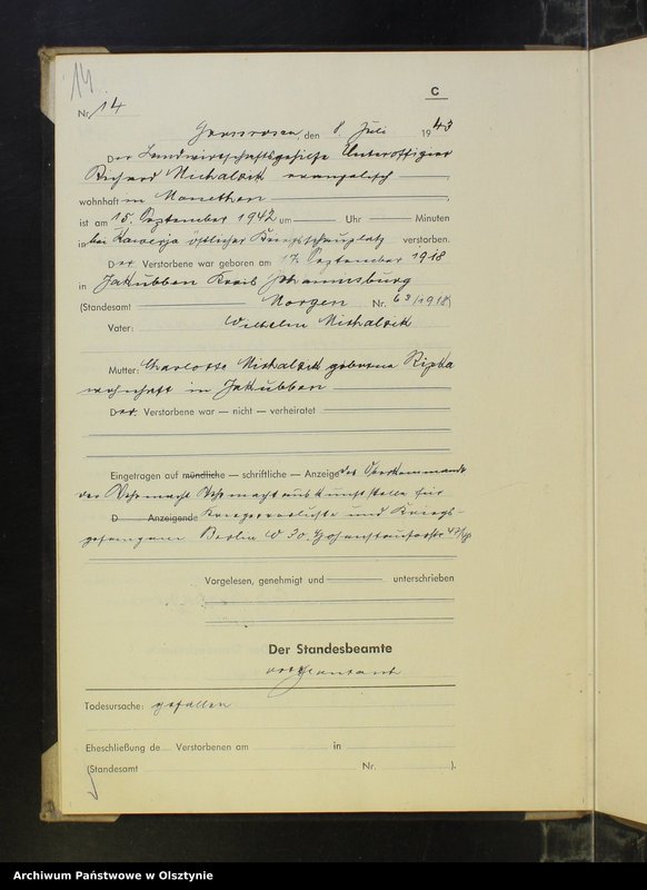 image.from.unit.number "Sterbebuch Nr 1 - 39,1 - 26 i 1"