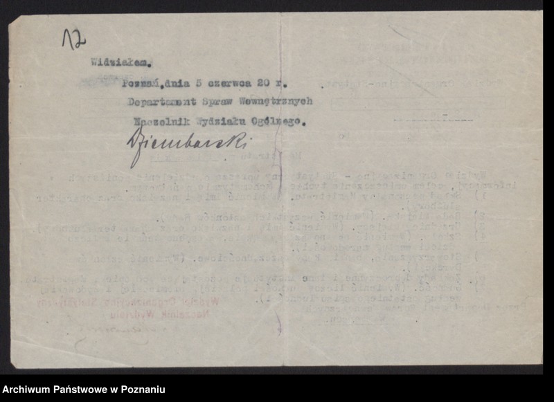 Obraz 11 z jednostki "[Obsada personalna Starostwa Powiatowego w Wolsztynie, skład członków Wydziału Powiatowego, Kierowników i innych urzędów i instytucji działających na terenie powiatu]"