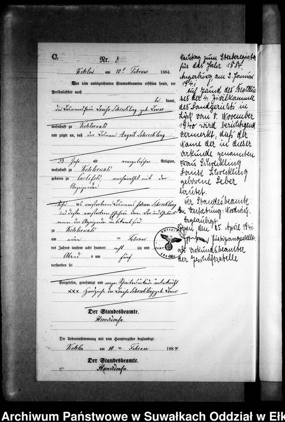 image.from.unit.number "Sterbe-Neben-Register des Preussischen Standes-Amtes Kehlen Kreis Angerburg"