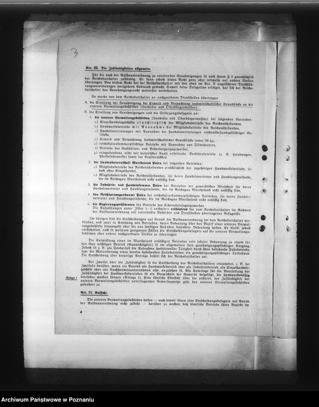 Obraz 7 z jednostki "Korespondencja i zarządzenia w sprawie tak zwanej odbudowy Kraju Warty"