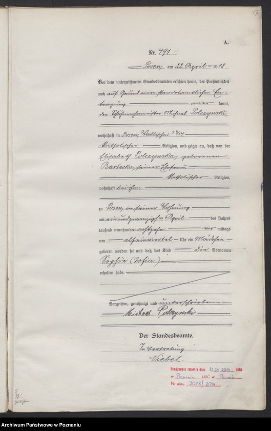 Obraz 19 z jednostki "Księga miejscowa urodzeń tom II [Rejestr główny urodzeń]"