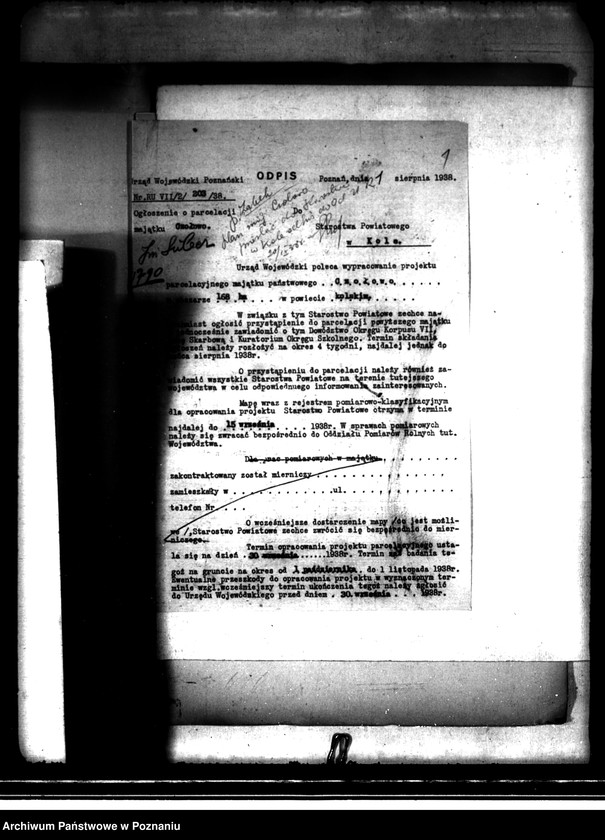 image.from.unit.number "Postępowanie techniczne przy parcelacji majątku Czołowo powiatu kaliskiego"