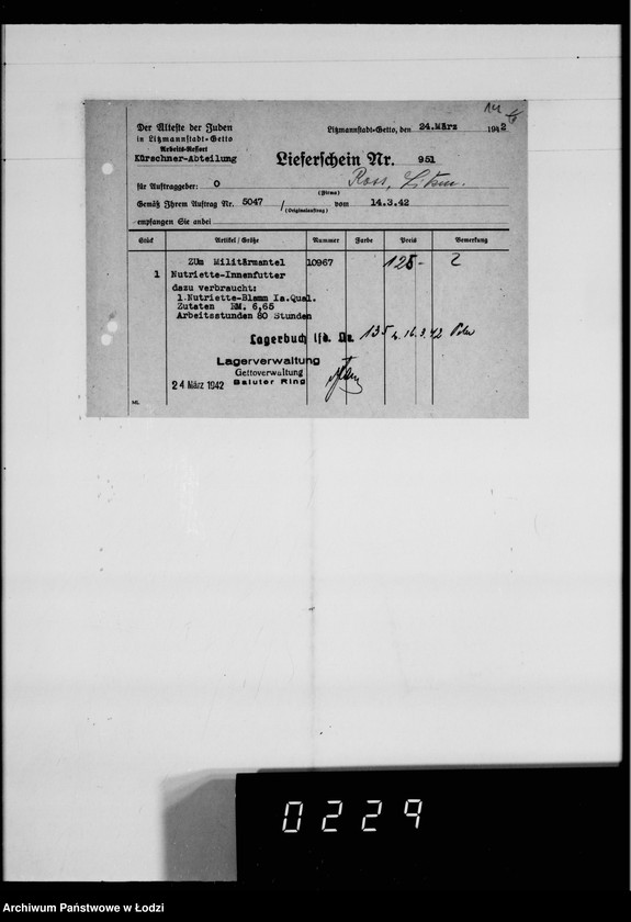 Obraz 19 z jednostki "Kürschnerei. [Zamówienia, rachunki i świadectwa dostaw]"