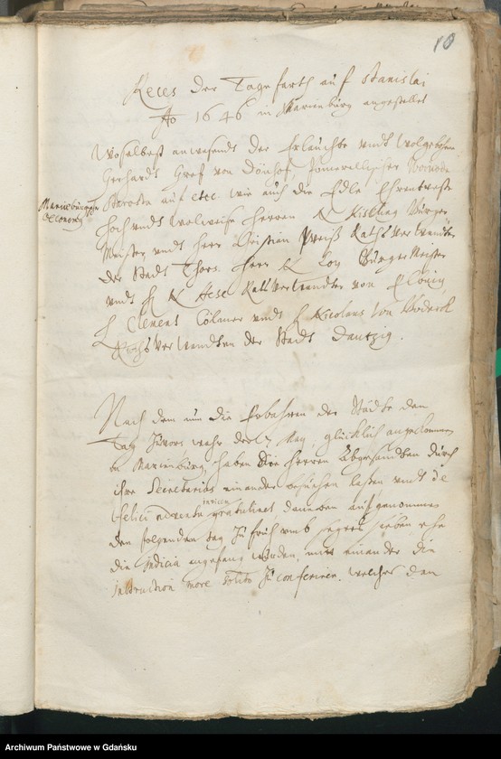 image.from.unit.number "Recesy Stanów, między innymi sejm w Warszawie 25 X - 10 XII 1646"