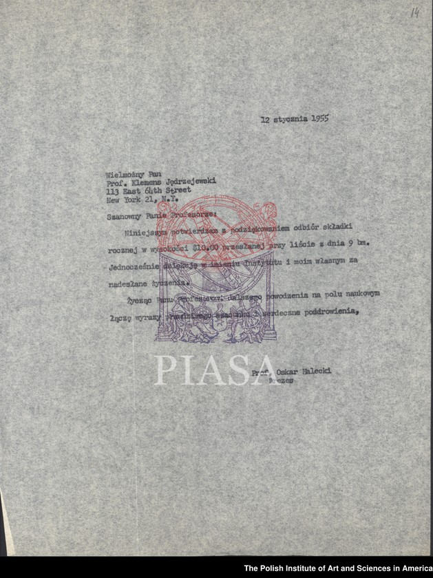 image.from.unit.number "General PIASA correspondence (1955). Letters of Florian Znaniecki and Witold Gombrowicz"