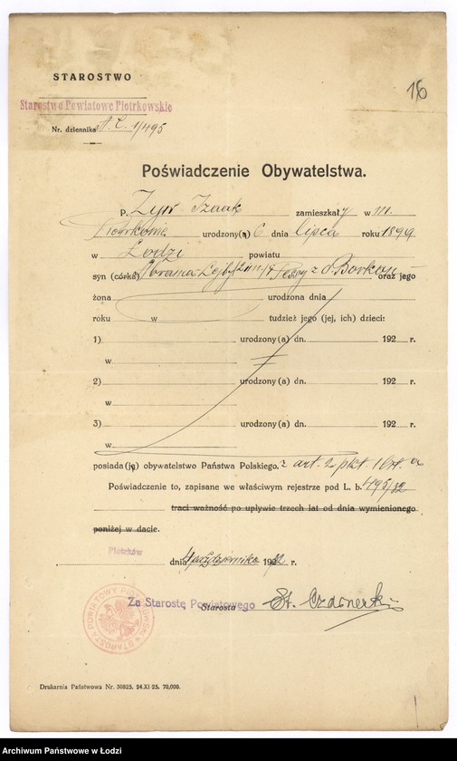 Obraz 19 z jednostki "Zyw Izaak - lekarz - akta rejestracyjne"