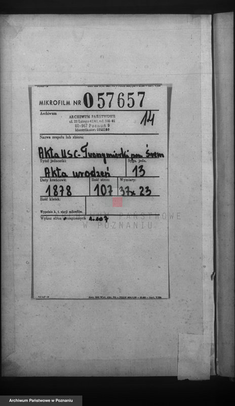 Obraz z zespołu "Urząd Stanu Cywilnego Tworzymierki (pow. gostyński)"