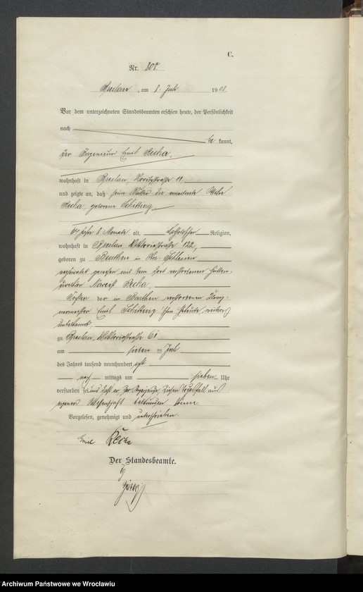 image.from.unit.number "Sterbe-Haupt-Register Breslau IV 1908 Band 3"