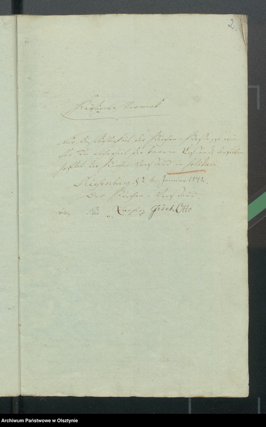 image.from.unit.number "Kirchen Kassen Rechnung den beiden ewangelischen Kirchen zu Riesenburg"