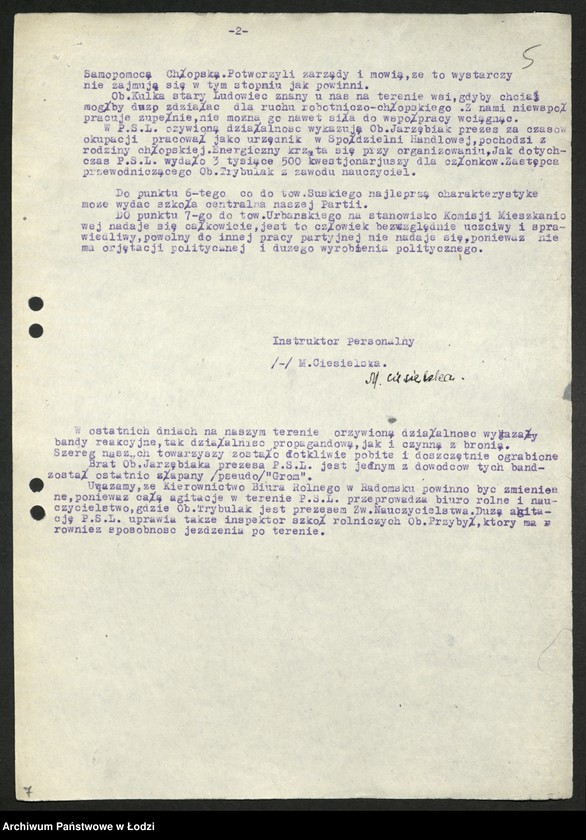 Obraz 6 z jednostki "Ankiety sprawozdawcze instruktora Komitetu Powiatowego Radomsko [z załącznikami]"