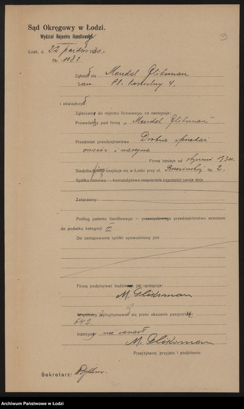 Obraz 5 z jednostki "Mendel Gliksman- drobna sprzedaż owoców i warzyw"