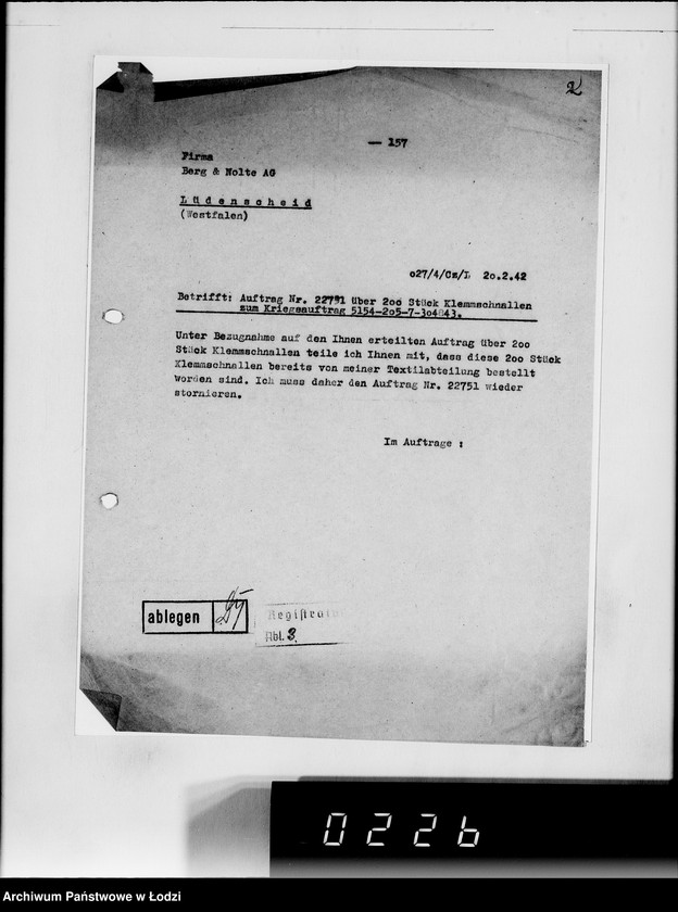 Obraz 6 z jednostki "[Korespondencja z urzędami, instytucjami i firmami] Lit.Ber-Ble"