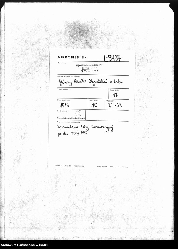 Obraz 2 z jednostki "Sprawozdanie Sekcji Asenizacyjnej po dz. 30 VI 1915"