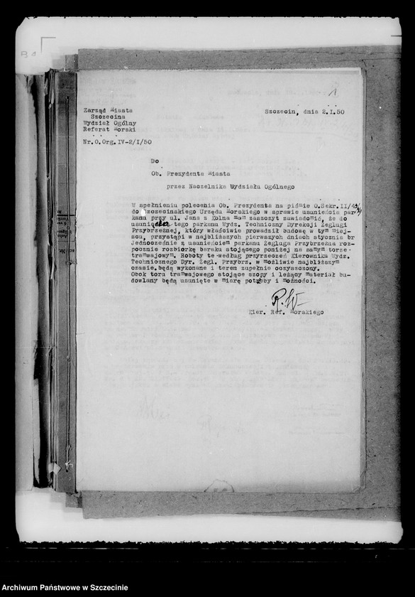 Obraz z jednostki "Korespondencja dotycząca portu szczecińskiego i wydawania przepustek"