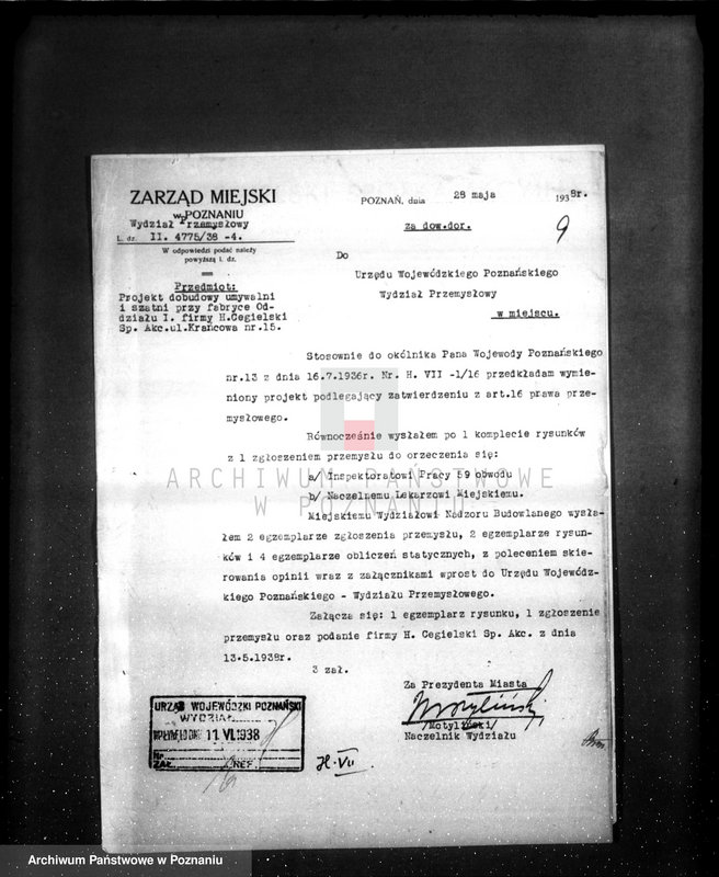 Obraz 13 z jednostki "Zatwierdzenie projektu budowy i urządzenia zakładu przemysłowego nr rej. 1779 / projekt umywalni F-mie H. Cegielski"