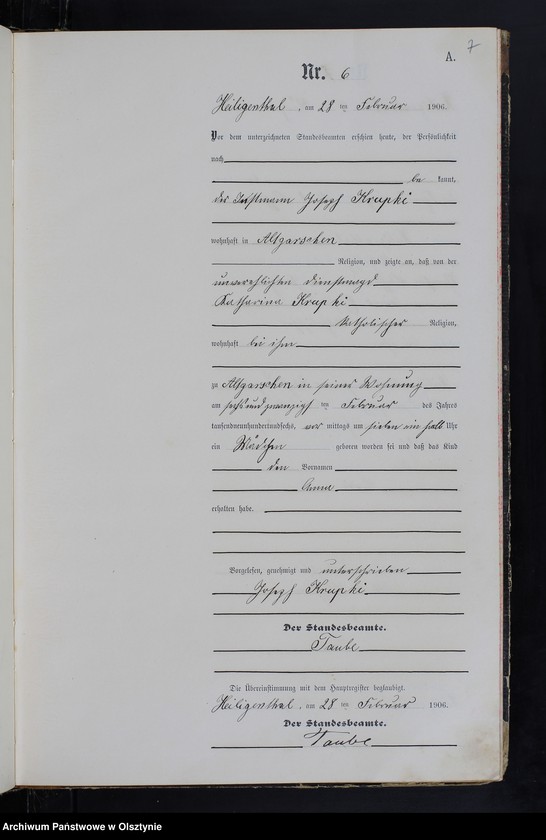 image.from.unit.number "Geburts-Neben-Register Nr 1 -45"