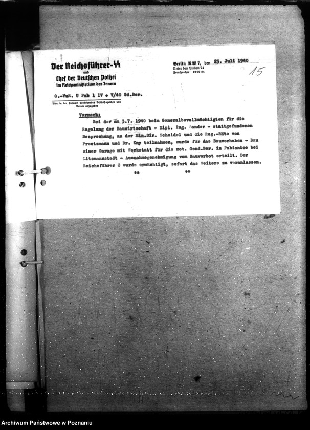 Obraz 19 z jednostki "Unterbringung der Motorisierten Gendarmerie Bereitschaft - Pabianice"