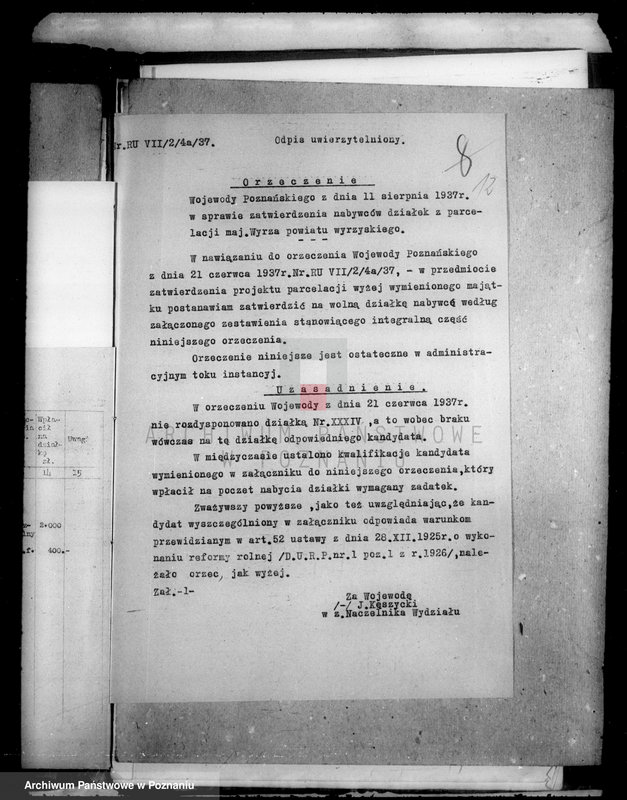 Obraz 18 z jednostki "Operat szacunkowy i parcelacyjny część II majątku Wyrza powiatu wyrzyskiego administracja przejściowa majątku Wyrza"