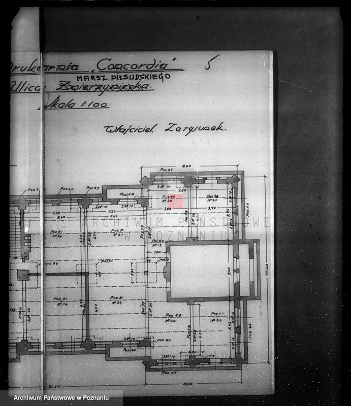 Obraz 9 z jednostki "Drukarnia "Concordia" ul. Marszałka Piłsudskiego nr 25 /plan sytuacyjny/"