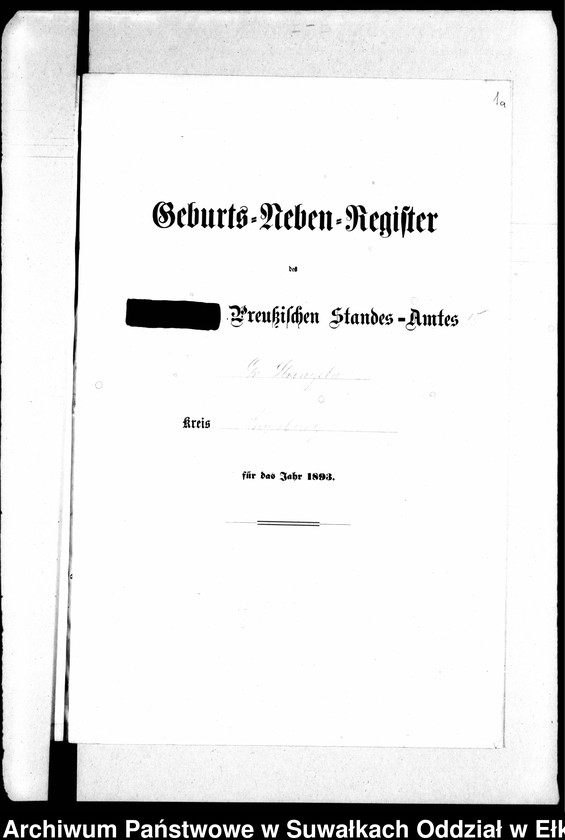 image.from.unit.number "Geburts-Neben-Register des Preussischen Standes-Amtes Gr. Strengeln Kreis Angerburg"